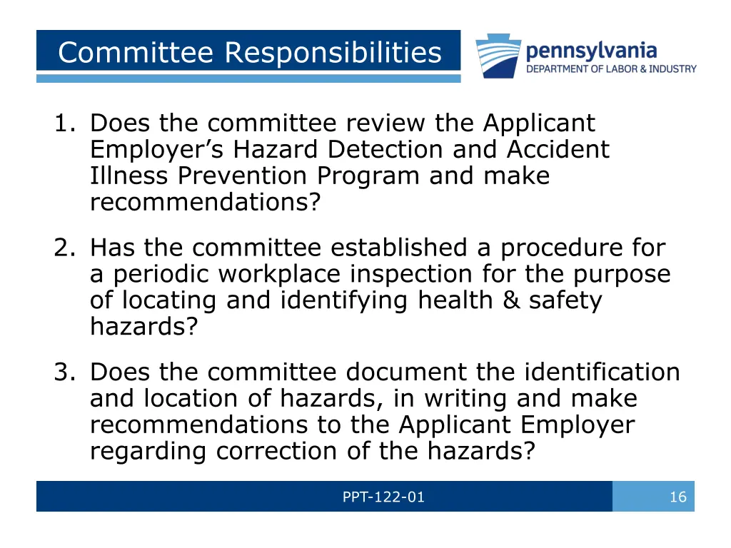 committee responsibilities