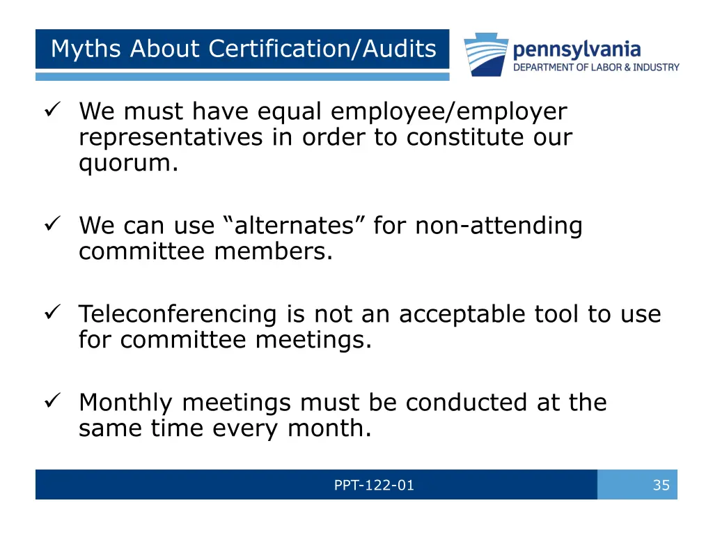 myths about certification audits