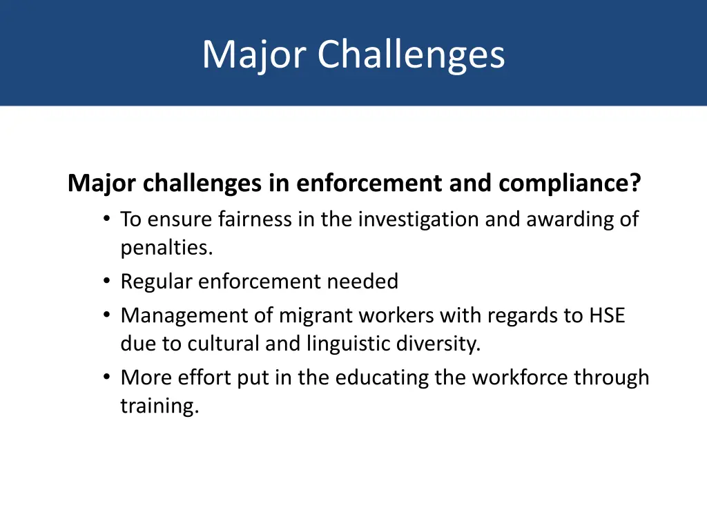 major challenges