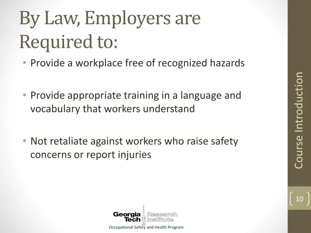 by law employers are required to provide