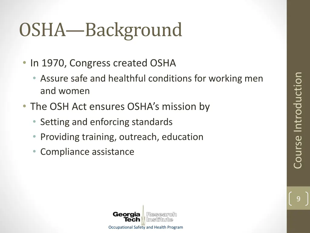 osha background