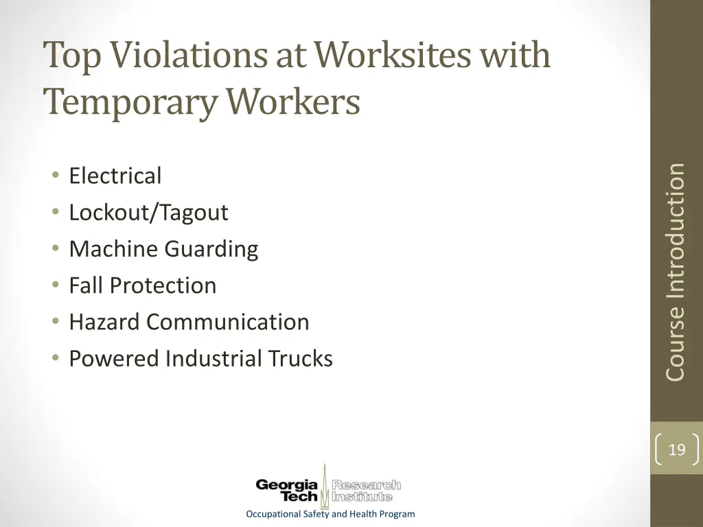top violations at worksites with temporary workers