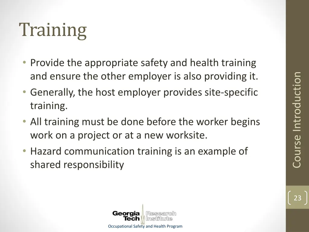 training
