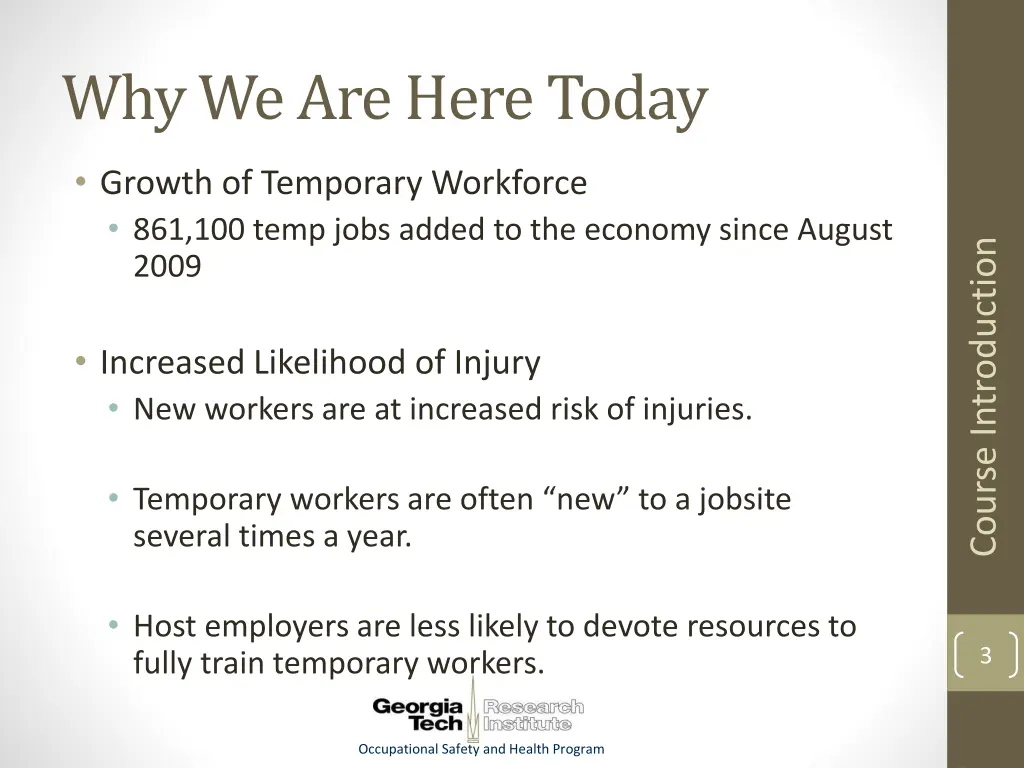 why we are here today