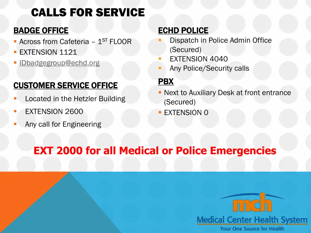 calls for service