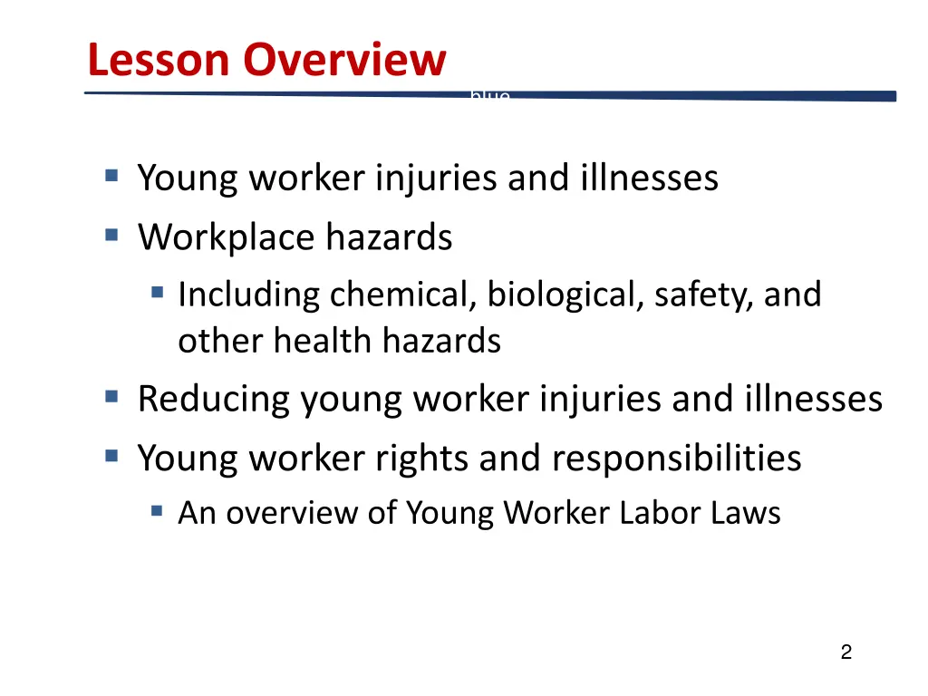 lesson overview