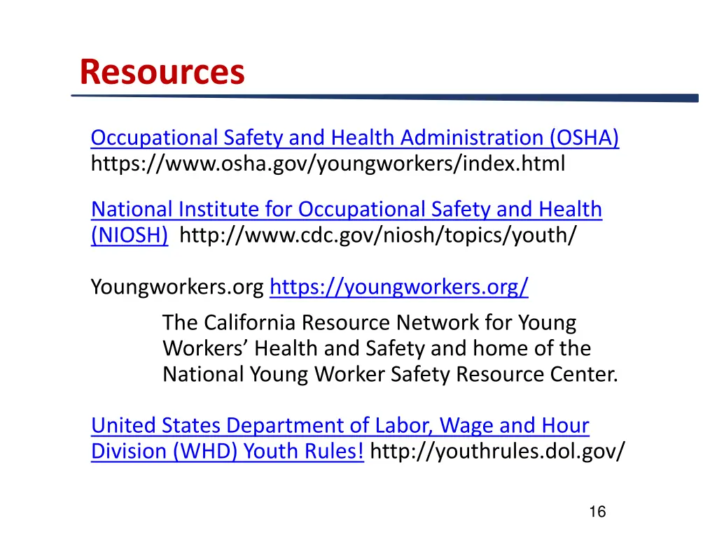 resources