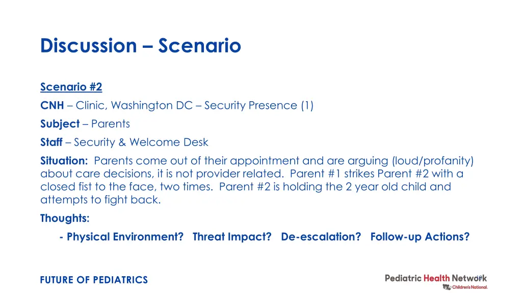 discussion scenario 1