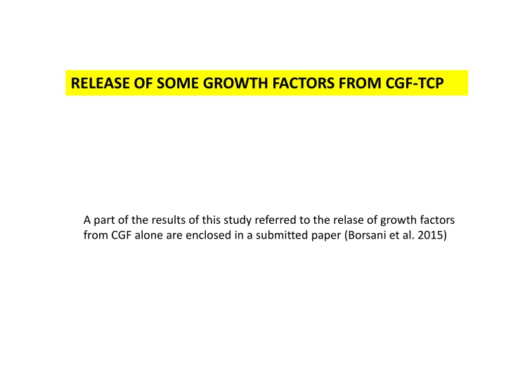 release of some growth factors from cgf tcp