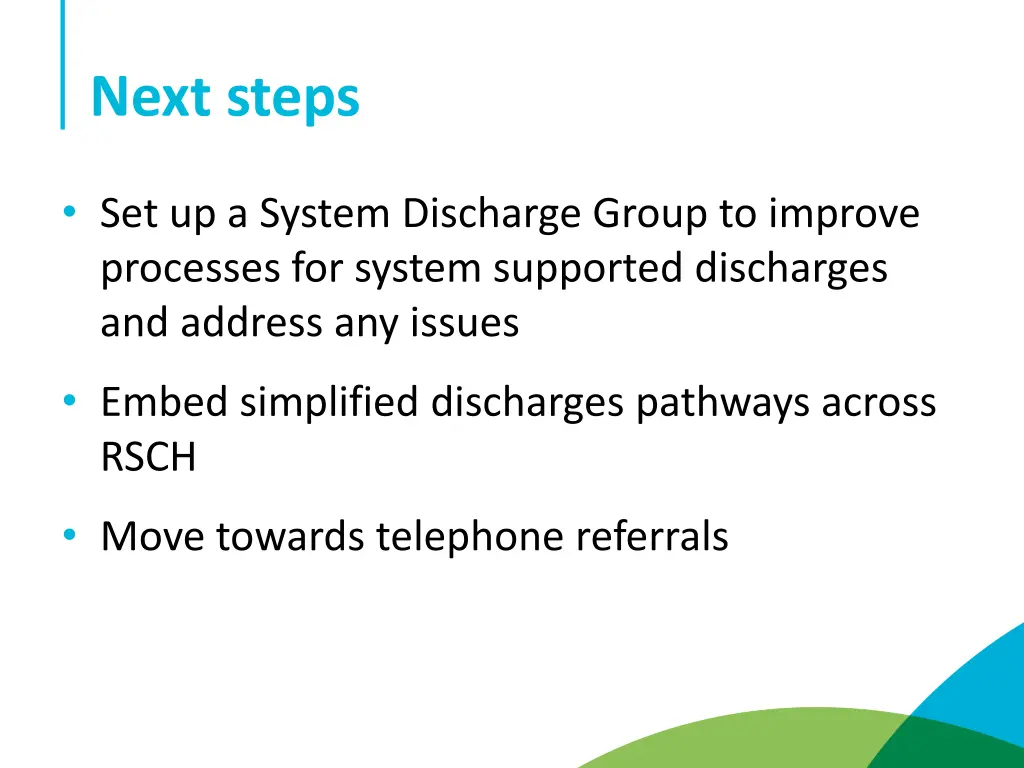 next steps
