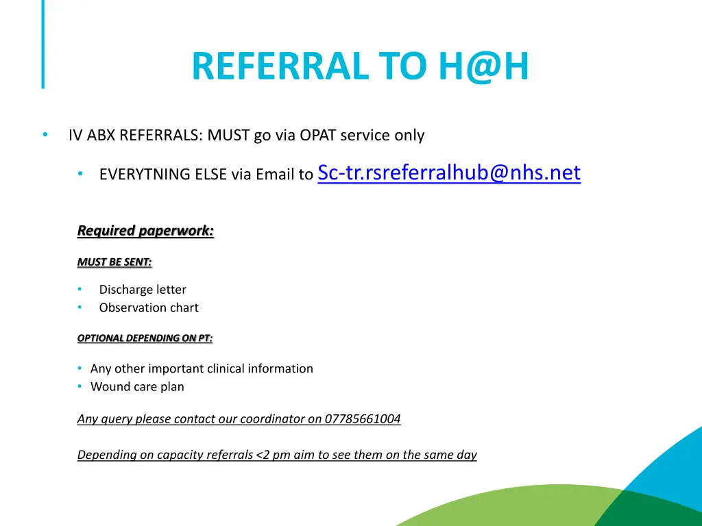 referral to h@h