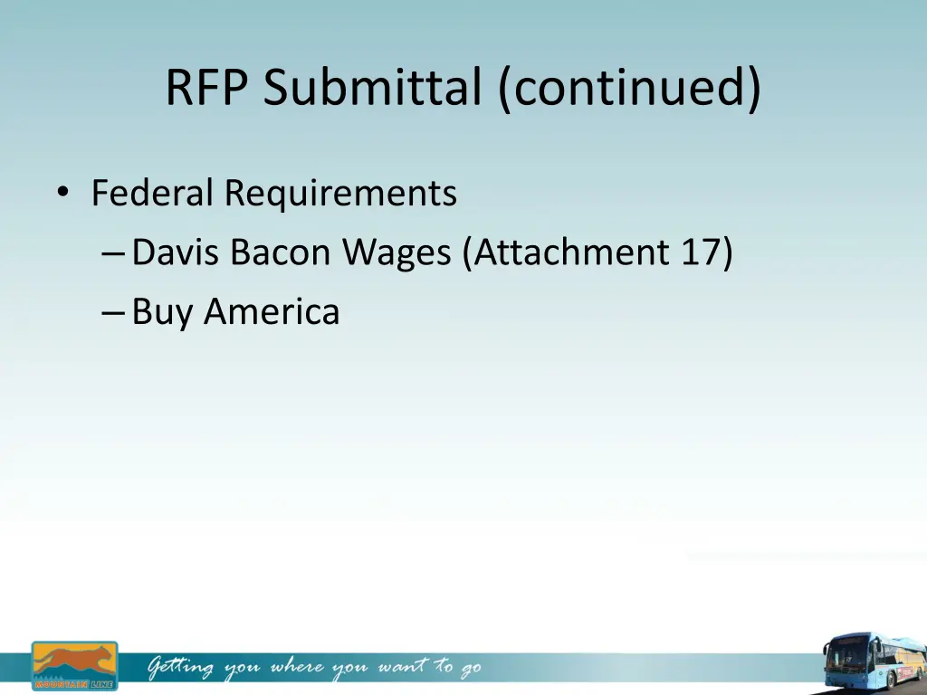 rfp submittal continued