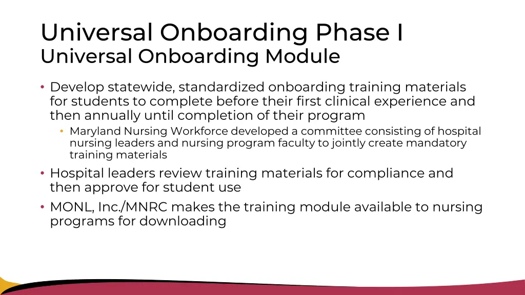 universal onboarding phase i universal onboarding