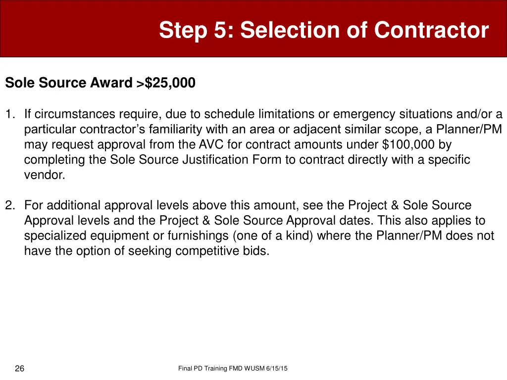 step 5 selection of contractor 23