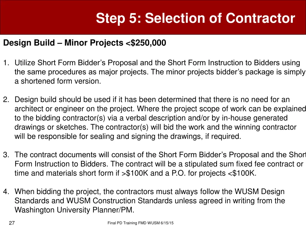 step 5 selection of contractor 24