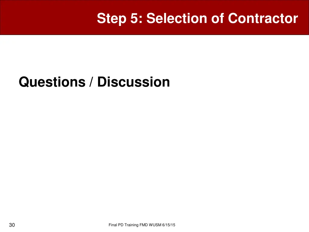 step 5 selection of contractor 27