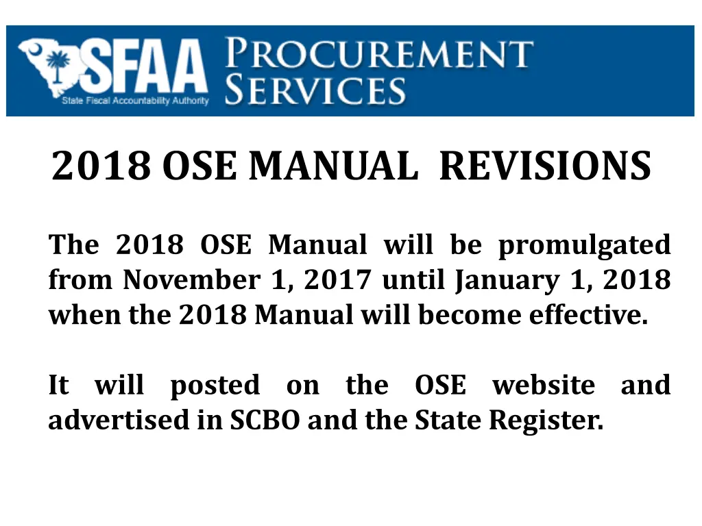 2018 ose manual revisions