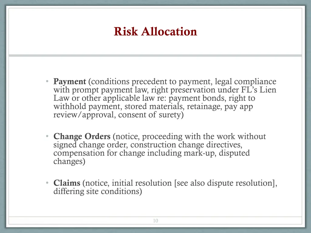 risk allocation 1