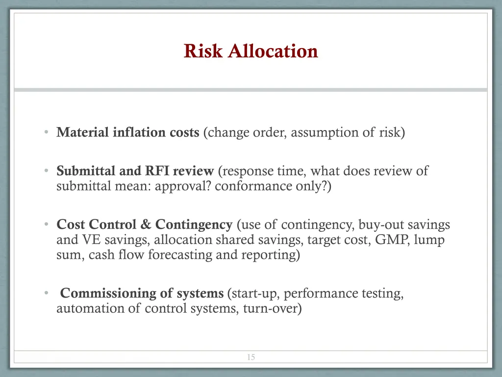 risk allocation 6
