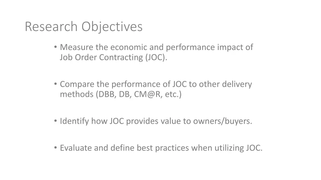 research objectives