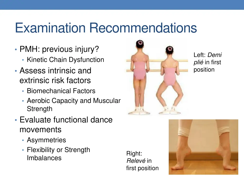 examination recommendations