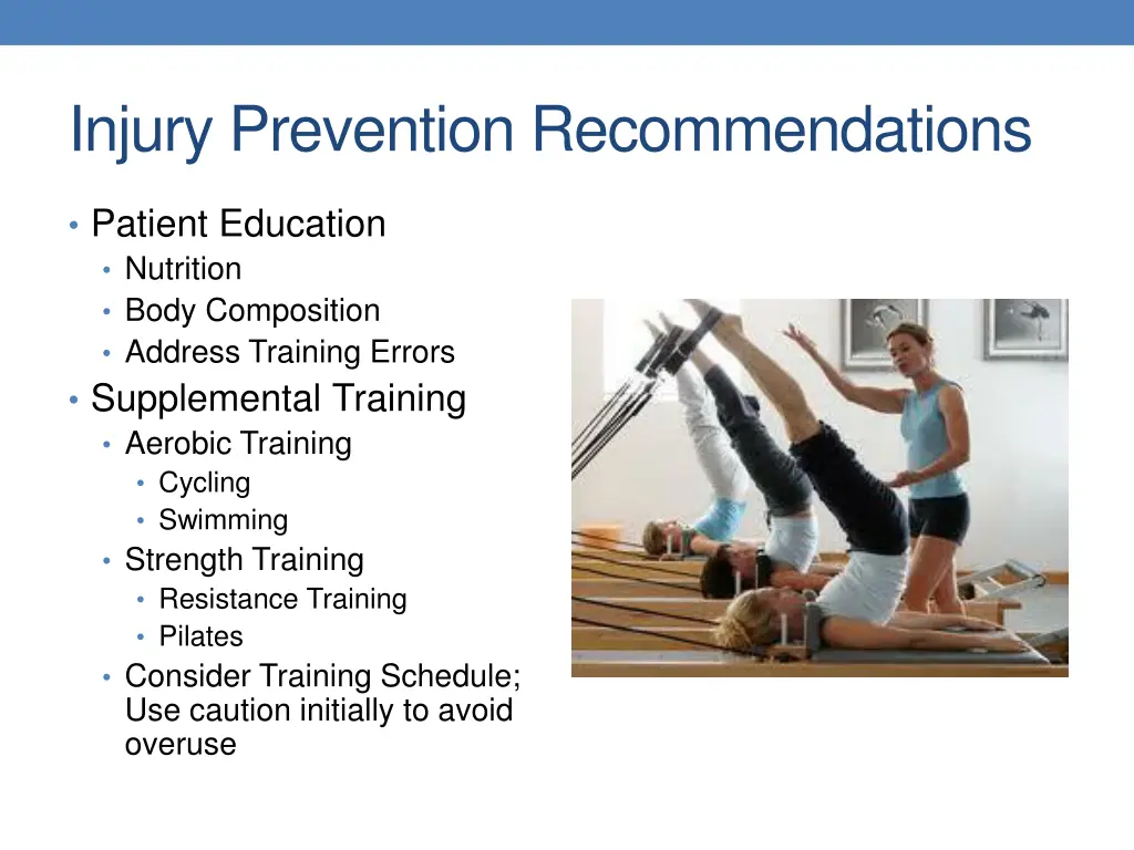 injury prevention recommendations