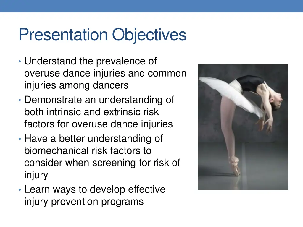 presentation objectives