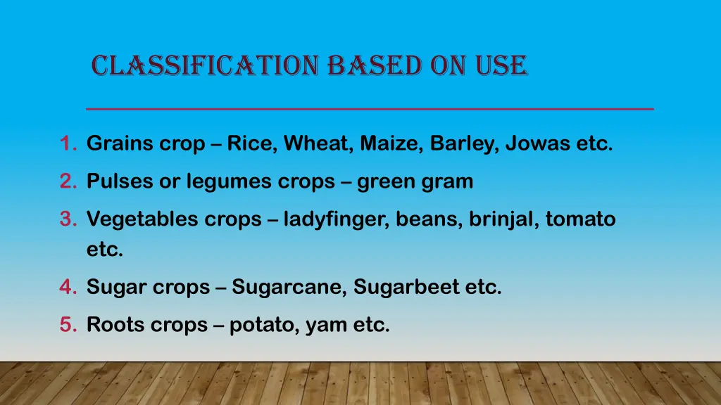 classification based on use