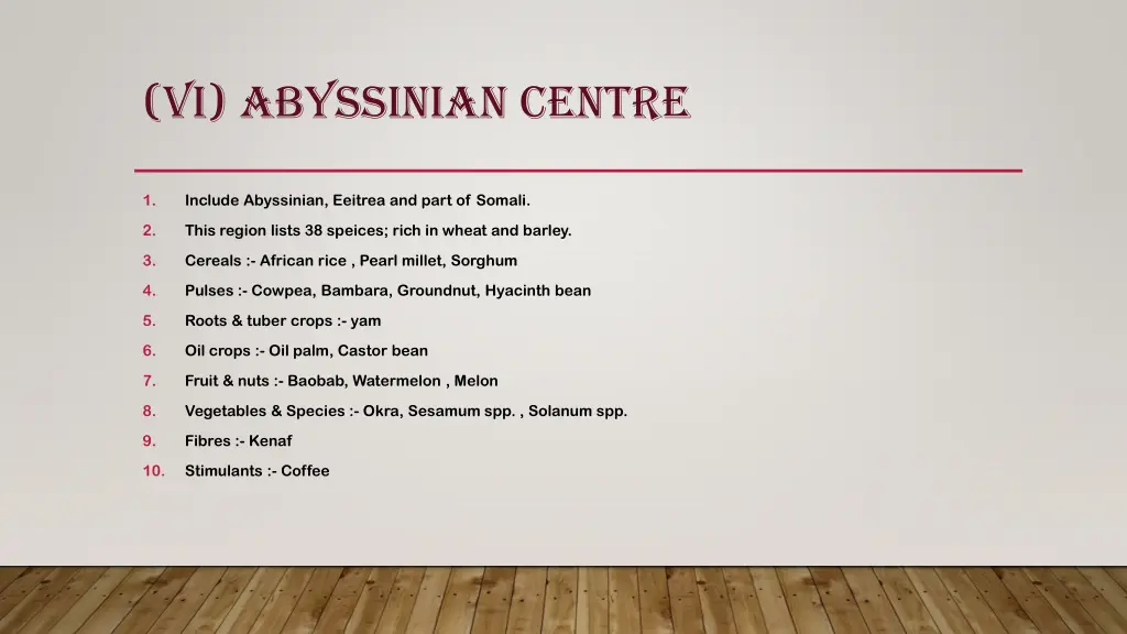 vi abyssinian centre