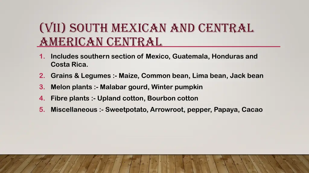 vii south mexican and central american central