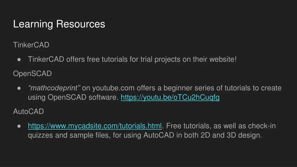 learning resources