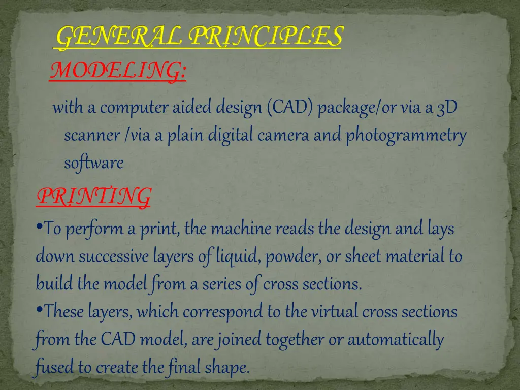 general principles general principles modeling