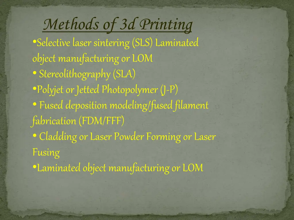 methods of 3d printing selective laser sintering