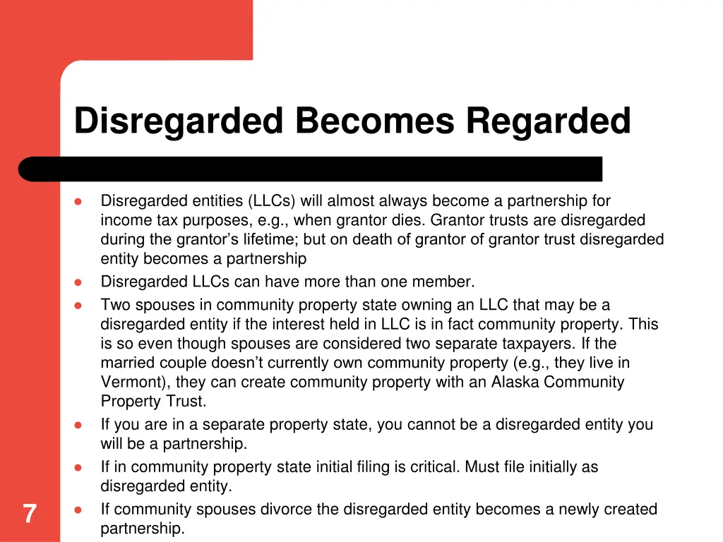 disregarded becomes regarded