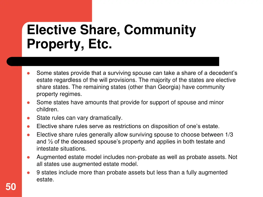 elective share community property etc