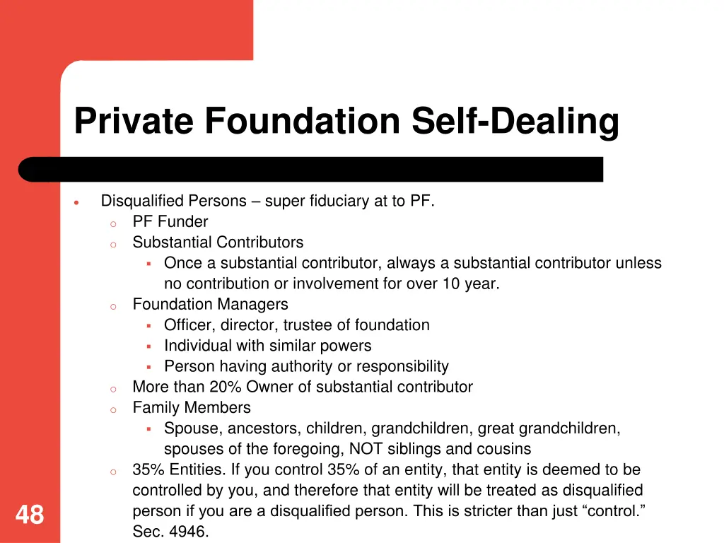 private foundation self dealing 1
