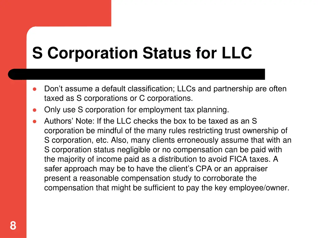 s corporation status for llc