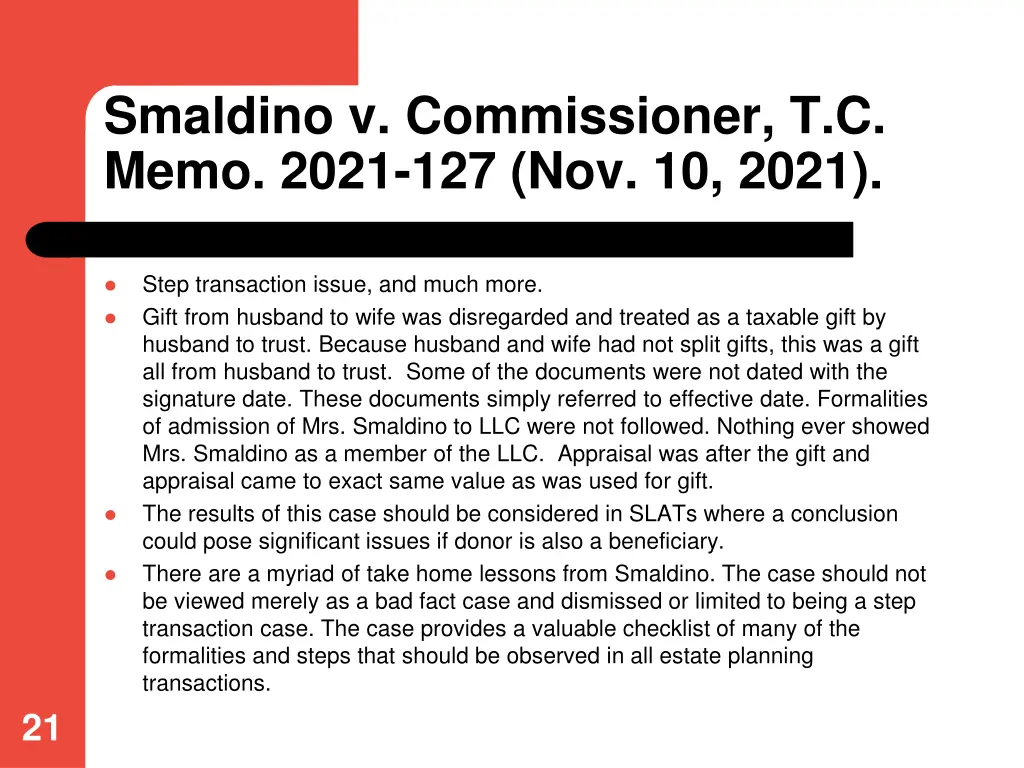 smaldino v commissioner t c memo 2021