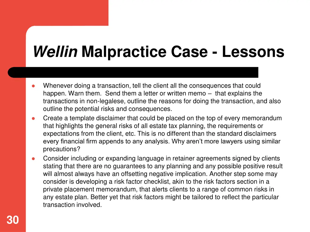 wellin malpractice case lessons