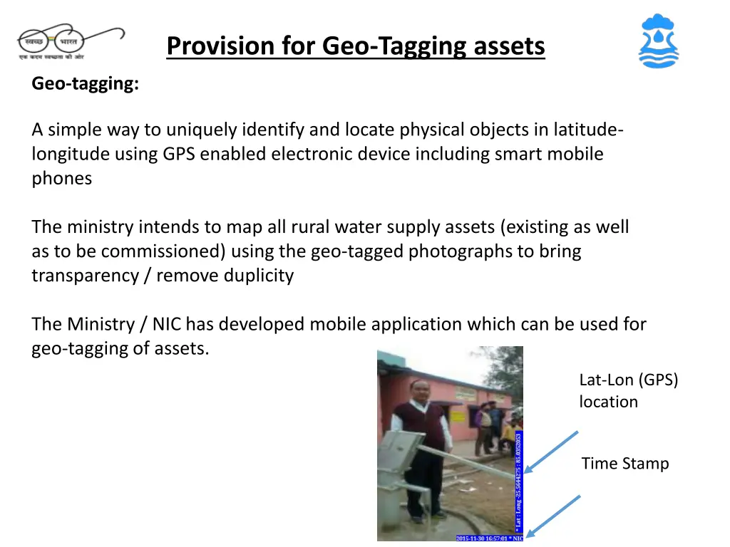 provision for geo tagging assets