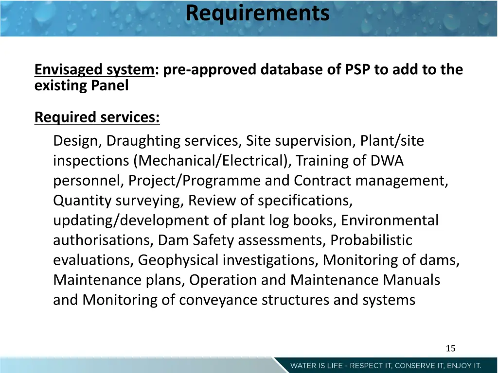 requirements 1
