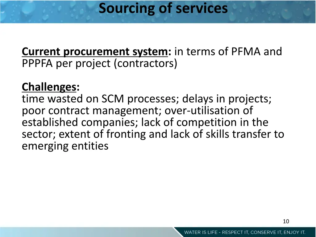 sourcing of services