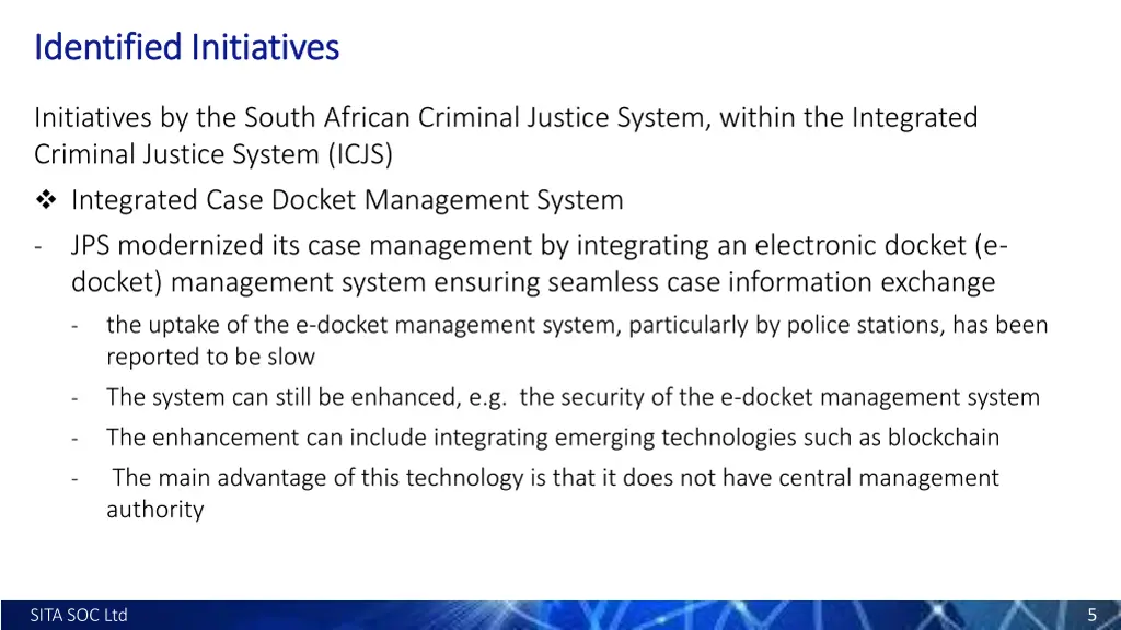 identified initiatives identified initiatives