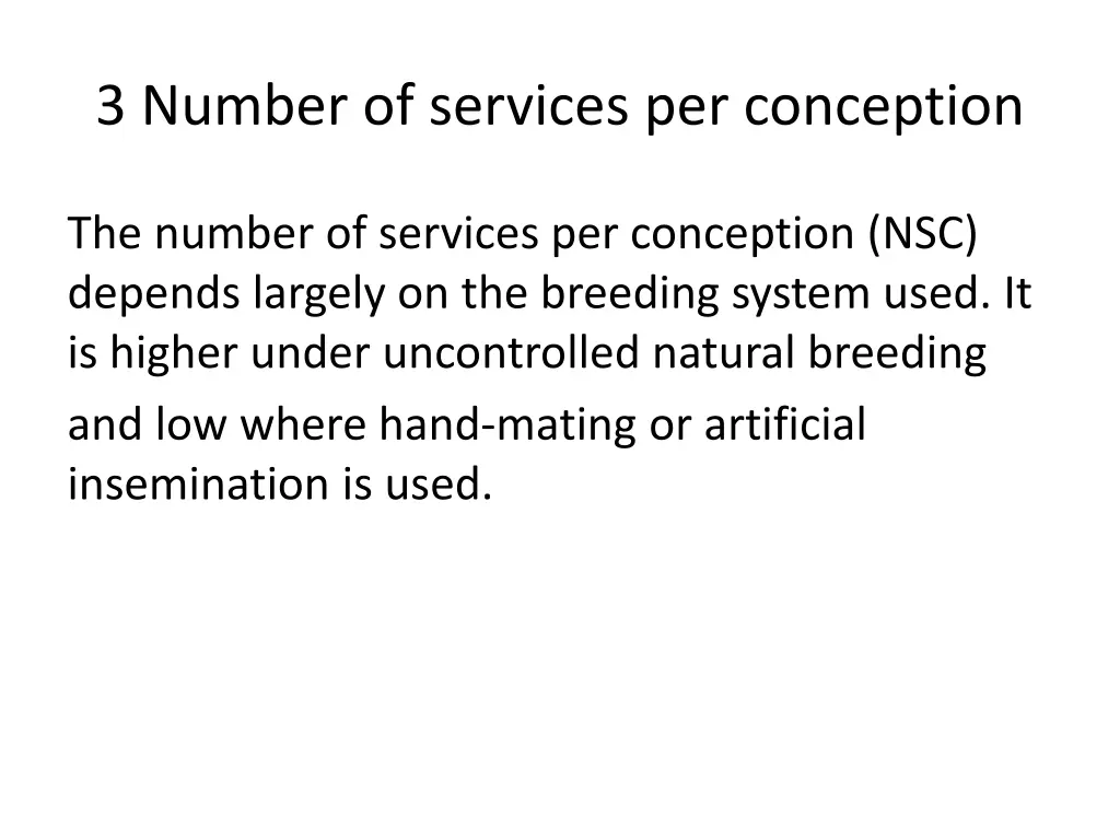 3 number of services per conception