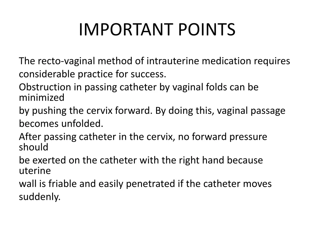 important points