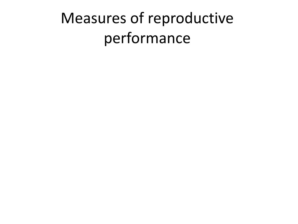 measures of reproductive performance