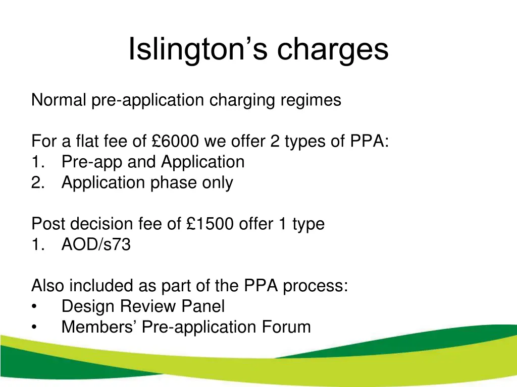 islington s charges