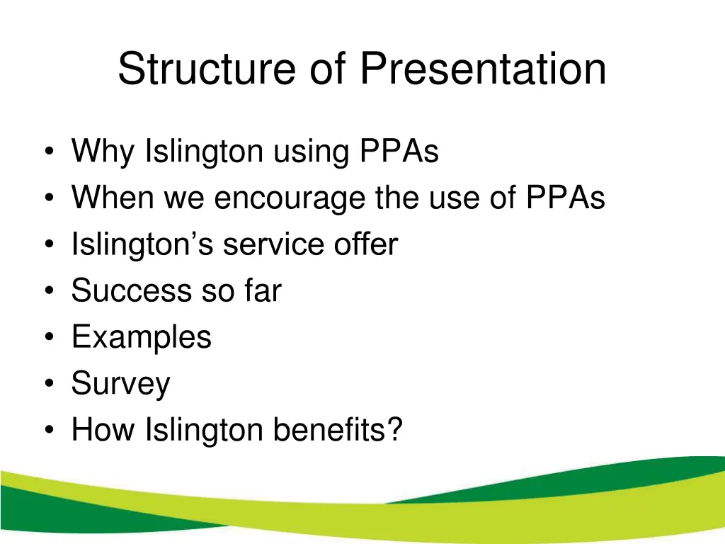 structure of presentation