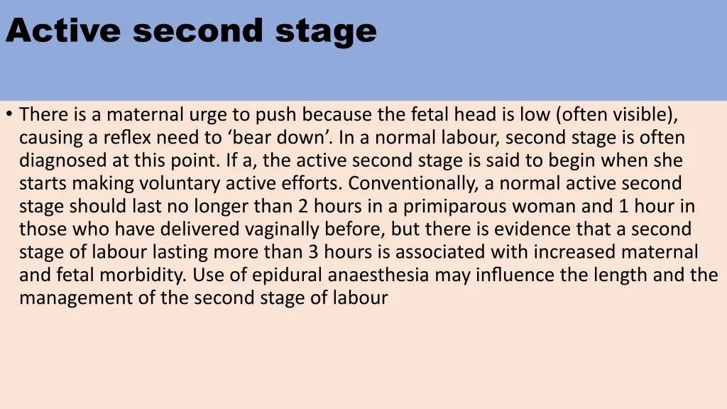 active second stage