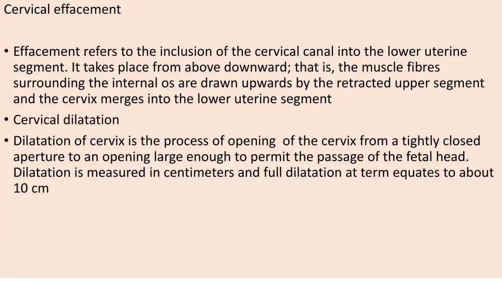 cervical effacement